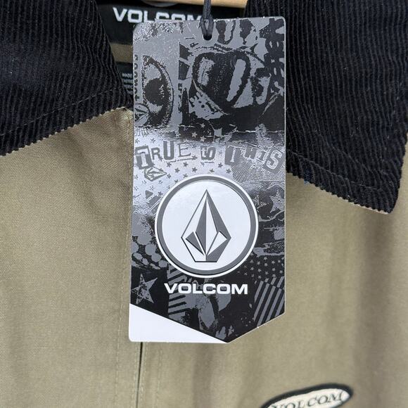 Volcom Voider Lined Jacket Men's Size XL Olive Green Corduroy Collar - Picture 10 of 11
